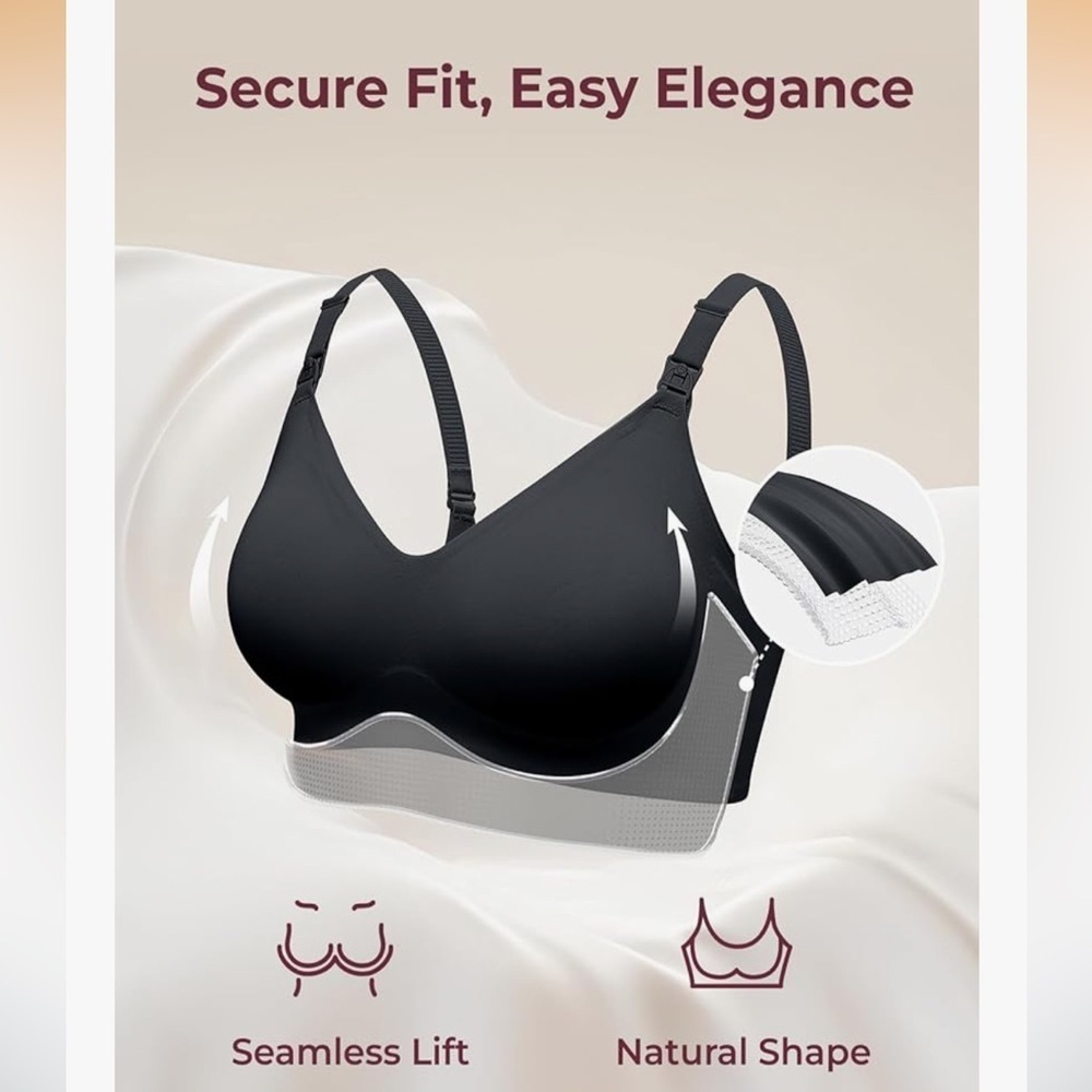 NWT Momcozy Nursing Bras for Breastfeeding,Seamless Maternity Bra, Natural Shape - Picture 3 of 9